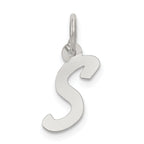 Sterling Silver Rhodium-plated Letter S Initial Charm