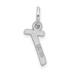 Sterling Silver 925 Initial T Charm with Rhodium Plating Elegant and Durable