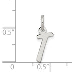 Sterling Silver 925 Initial T Charm with Rhodium Plating Elegant and Durable
