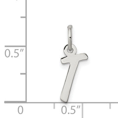 Sterling Silver 925 Initial T Charm with Rhodium Plating Elegant and Durable
