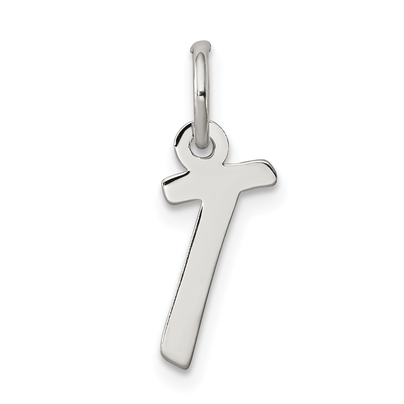 Sterling Silver Rhodium-plated Letter T Initial Charm Main image
