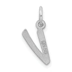 Sterling Silver 925 Rhodium-Plated Initial V Charm Elegant Pendant