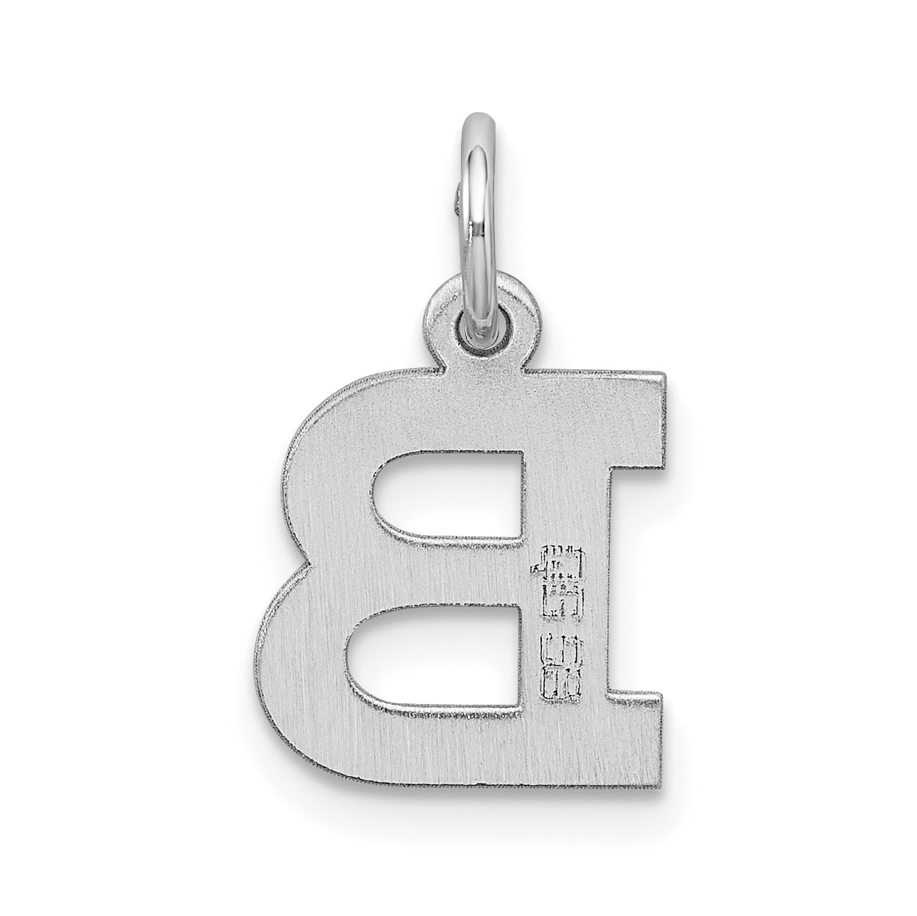 Sophia Jewelers Sterling Silver B Initial Charm Rhodium-Plated Elegant Pendant