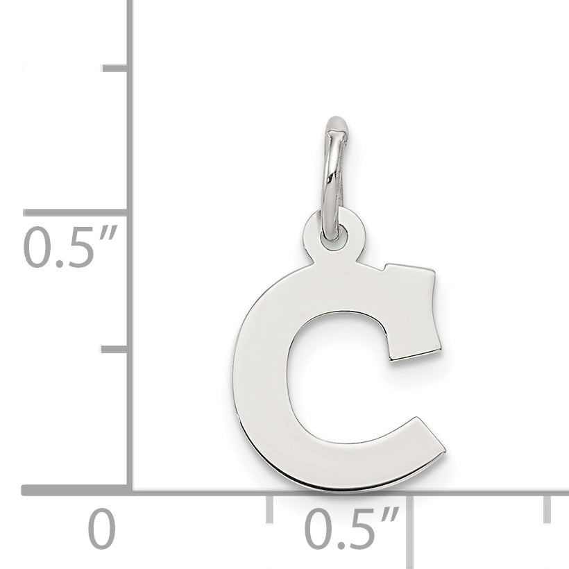 Sophia Jewelers Sterling Silver C Initial Charm Rhodium-Plated Elegant Design