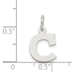 Sophia Jewelers Sterling Silver C Initial Charm Rhodium-Plated Elegant Design
