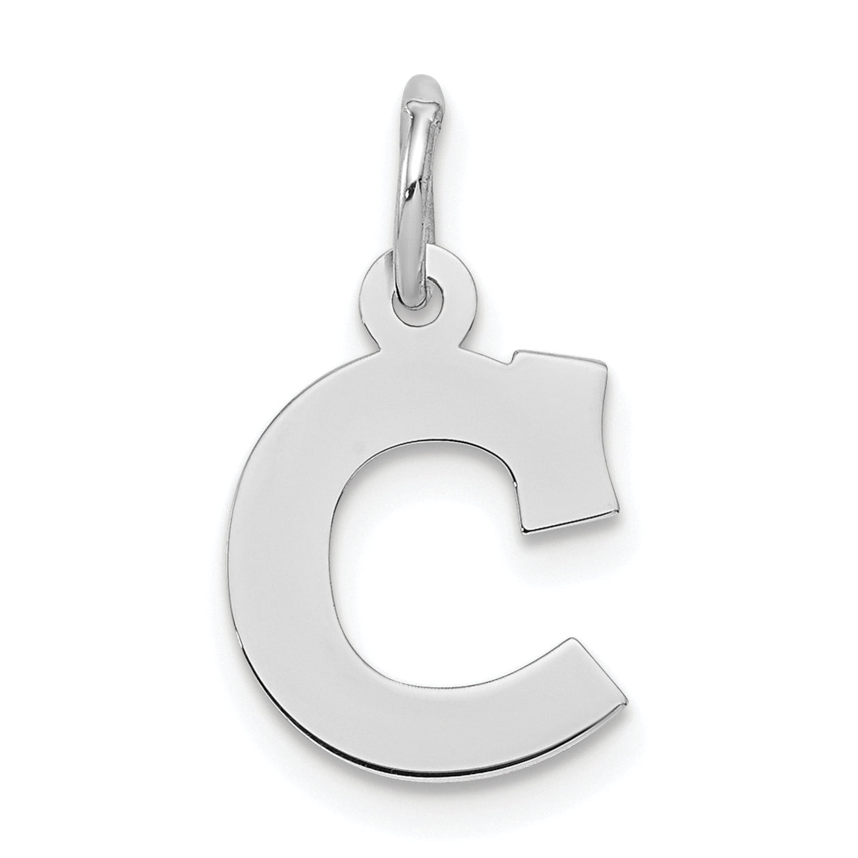Sterling Silver Rhodium-plated Block Letter C Initial Charm Main image
