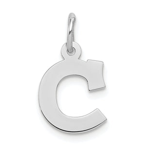 Block Letter C Initial Charm in Sterling Silver, 16mm - Sophia Jewelers
