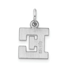 Sterling Silver 925 Initial E Charm with Rhodium Plating Elegant Design