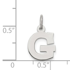 Sterling Silver G Initial Charm Rhodium-Plated Elegant Design