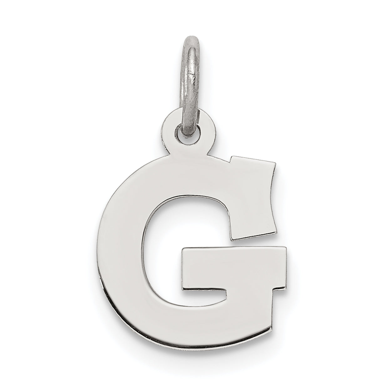 Sterling Silver Rhodium-plated Block Letter G Initial Charm Main image
