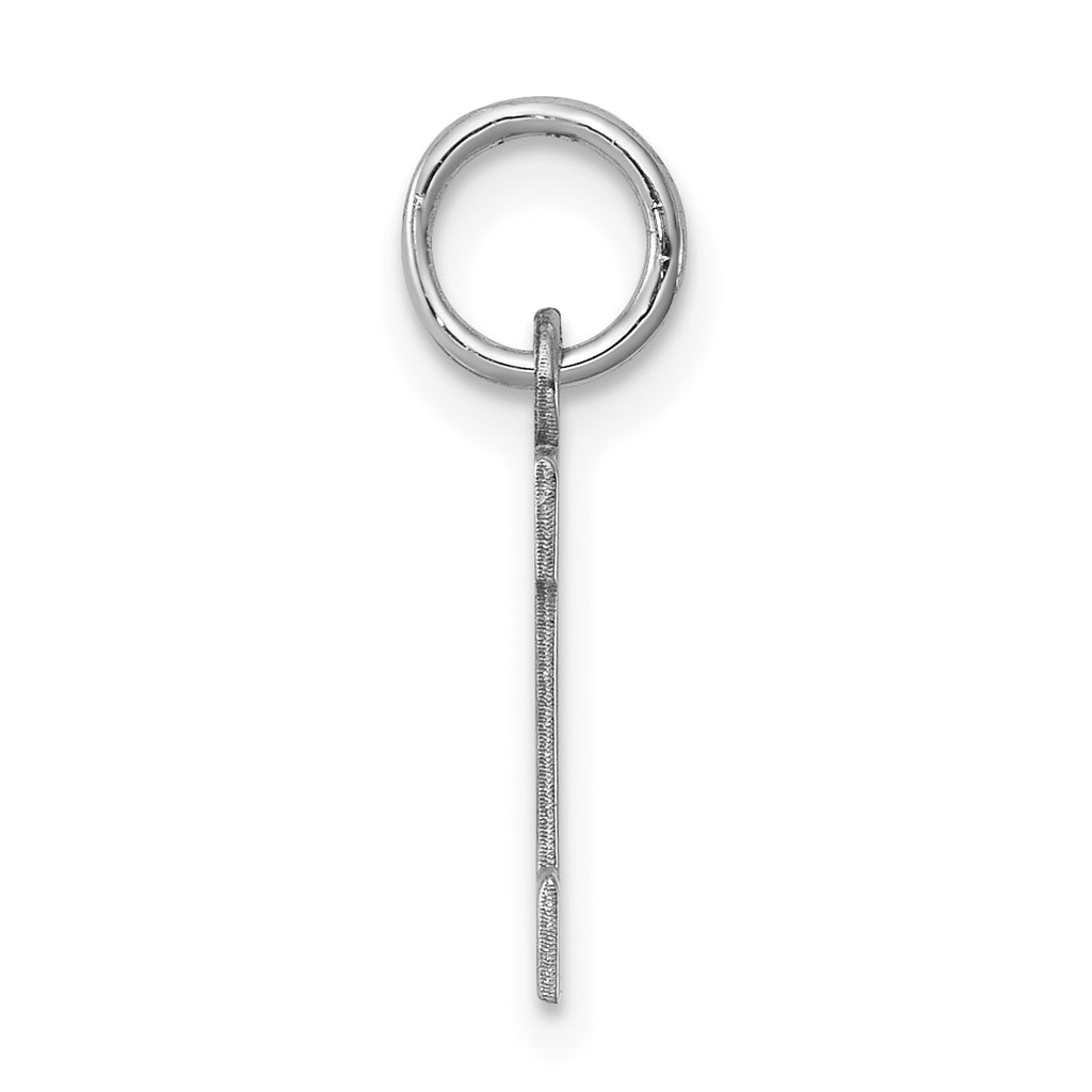 Sterling Silver 925 Initial I Charm with Rhodium Plating Elegant Small Pendant