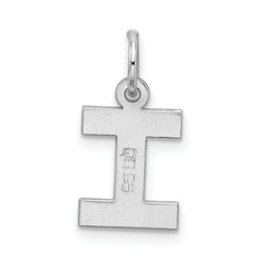 Sterling Silver 925 Initial I Charm with Rhodium Plating Elegant Small Pendant
