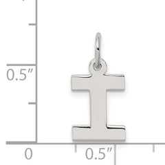 Sterling Silver 925 Initial I Charm with Rhodium Plating Elegant Small Pendant