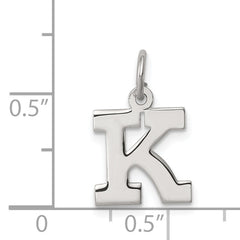 Sterling Silver Rhodium-Plated K Charm by Sophia Jewelers