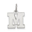Sterling Silver Rhodium-plated Block Letter M Initial Charm