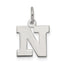 Sterling Silver Rhodium-plated Block Letter N Initial Charm
