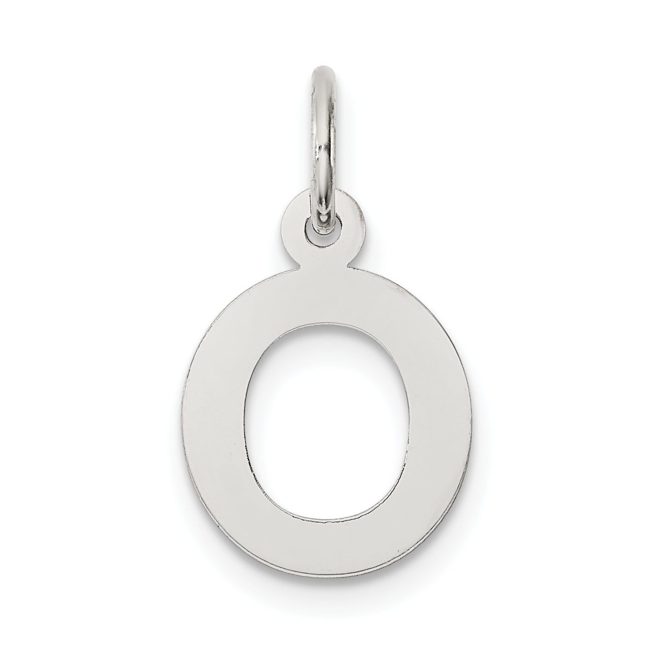 Sterling Silver Rhodium-plated Block Letter O Initial Charm Main image