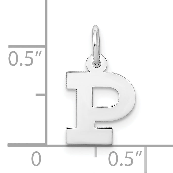 Sophia Jewelers Sterling Silver P Charm with Rhodium Finish