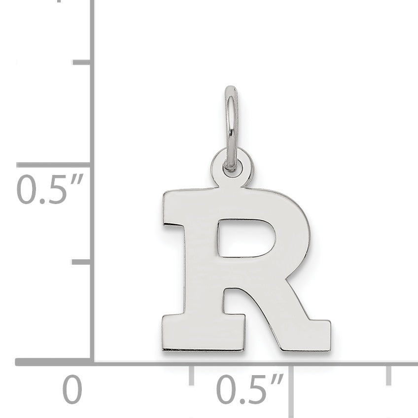 Sterling Silver Rhodium-Plated R Initial Charm Elegant and Durable