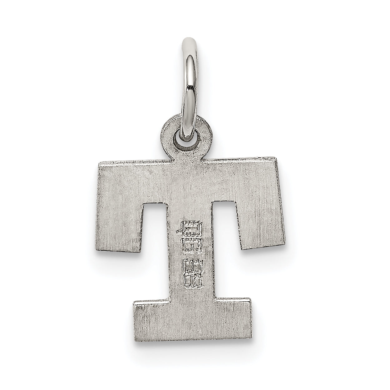 Sterling Silver Rhodium-Plated T Initial Charm  Elegant and Modern Design