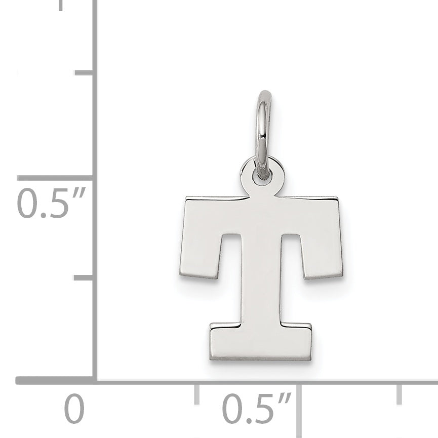 Sterling Silver Rhodium-Plated T Initial Charm  Elegant and Modern Design