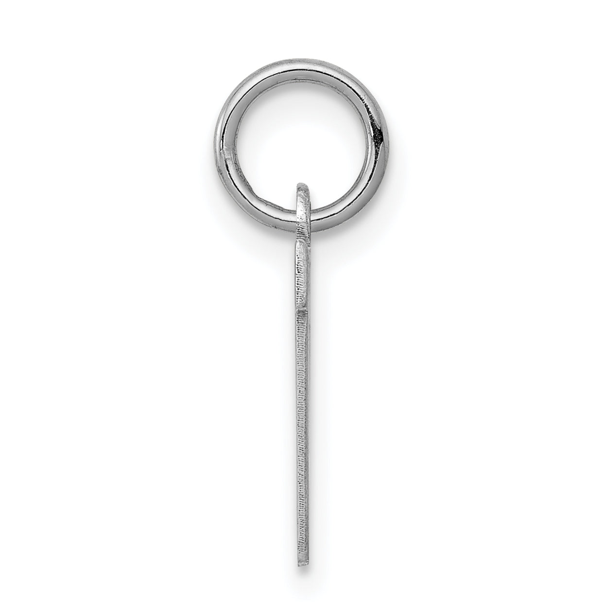 Sophia Jewelers Sterling Silver Block V Charm with Rhodium Plating