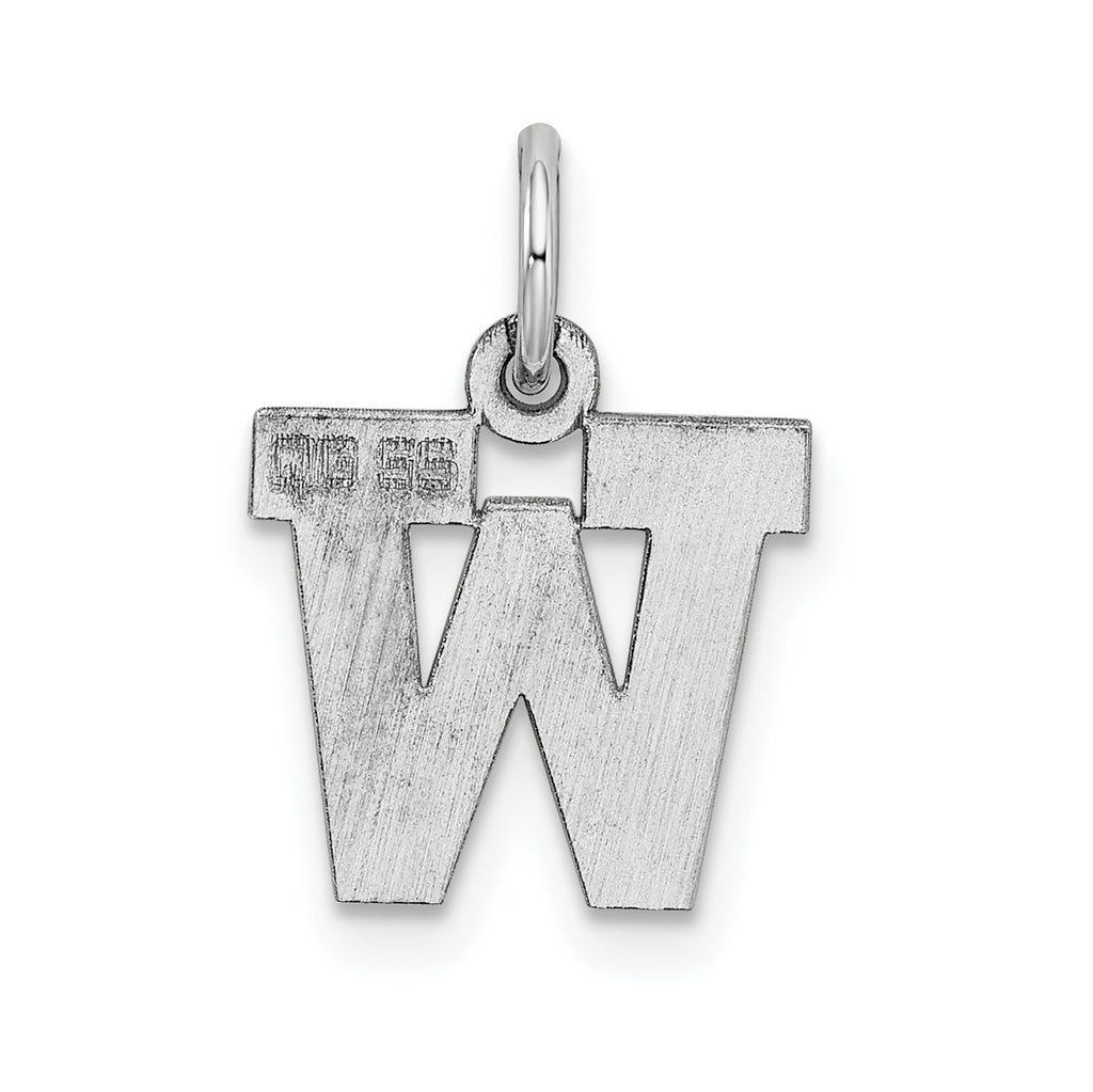 Rhodium-Plated Sterling Silver W Initial Charm by Sophia Jewelers