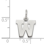 Rhodium-Plated Sterling Silver W Initial Charm by Sophia Jewelers