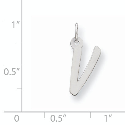 Sterling Silver 925 Initial V Charm Elegant Themed Pendant by Sophia Jewelers Secondary image