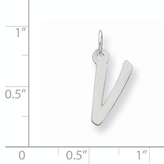 Sterling Silver 925 Initial V Charm Elegant Themed Pendant by Sophia Jewelers