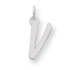 Sterling Silver Medium Initial V Charm