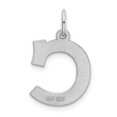 Sterling Silver 925 Rhodium-Plated C Initial Charm by Sophia Jewelers