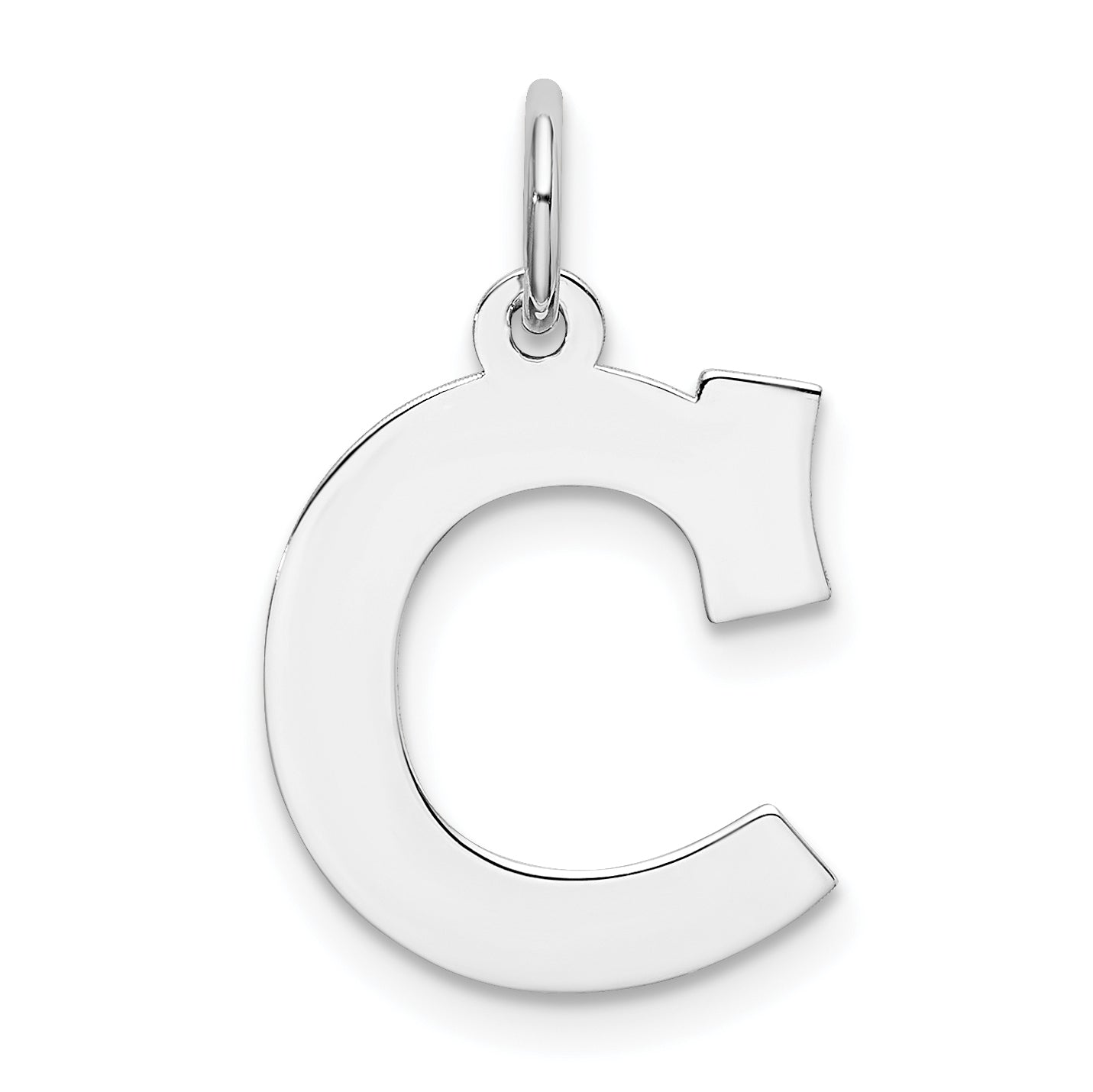 Sterling Silver Rhodium-plated Block Letter C Initial Charm Main image