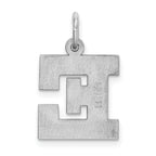 Sterling Silver Rhodium-Plated Initial E Charm Elegant Medium Pendant