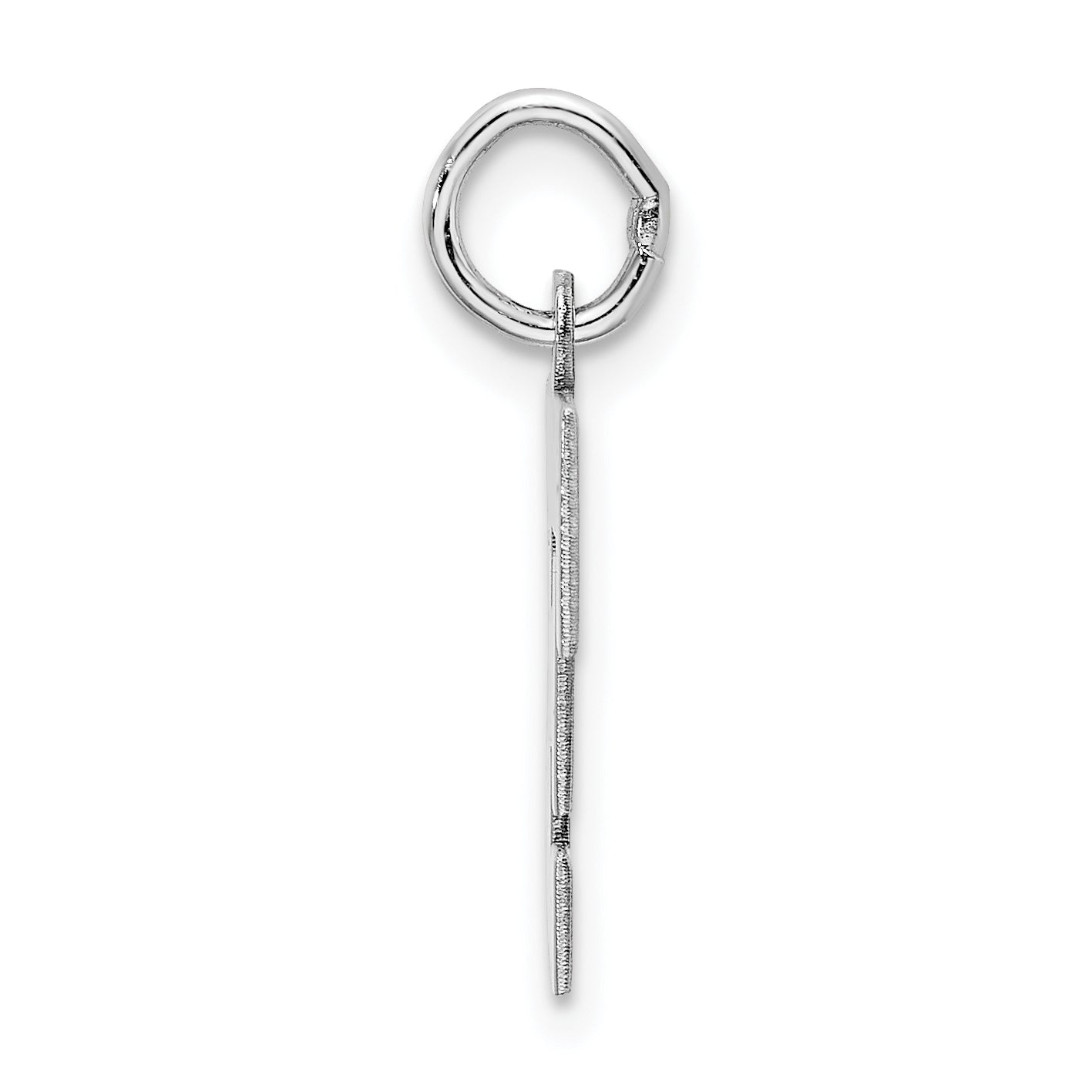Sterling Silver Rhodium-Plated F Initial Charm Elegant Medium-Size Pendant Secondary image