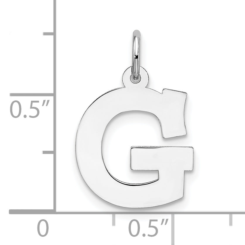 Sterling Silver Rhodium-Plated Initial G Charm Elegant Sophia Jewelers