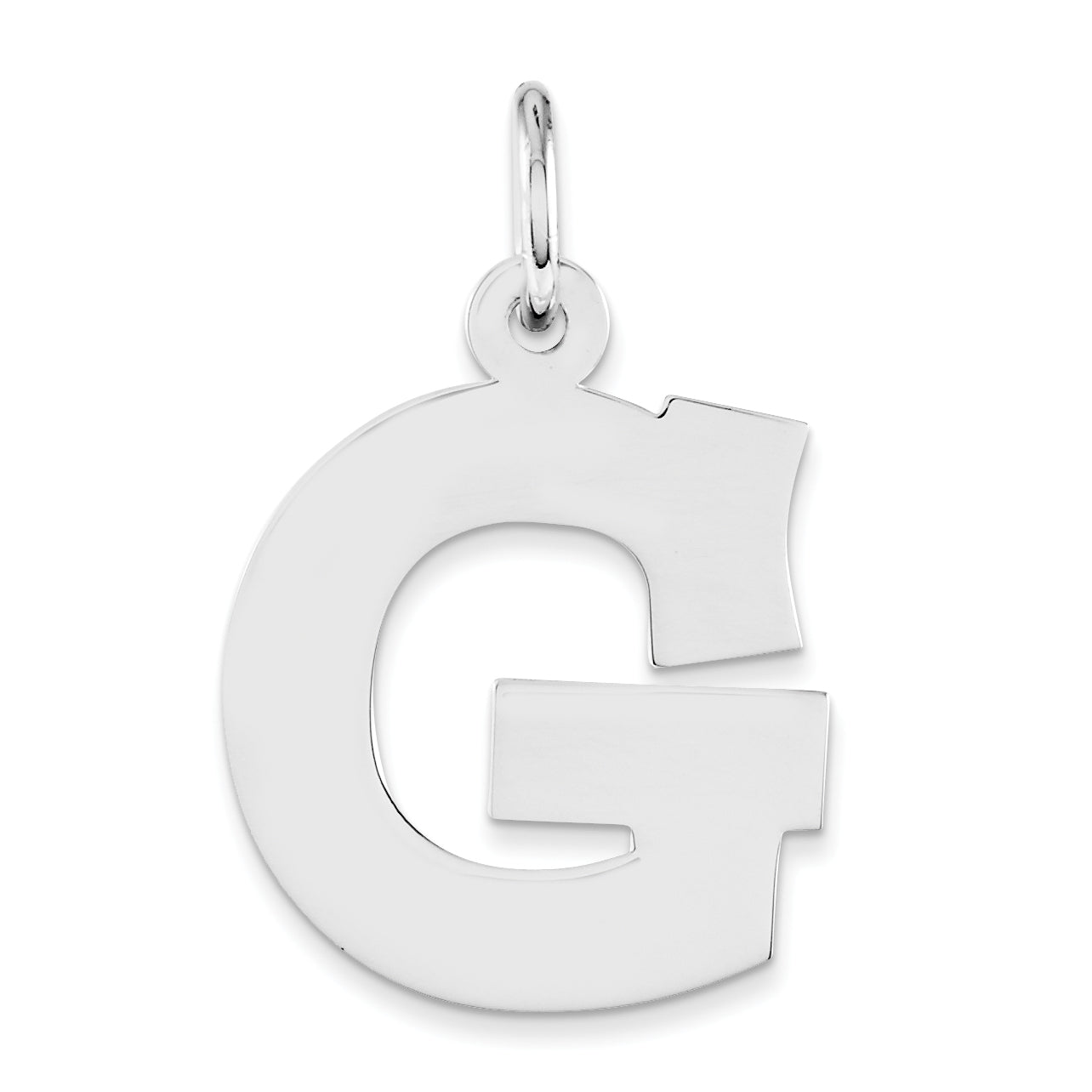 Sterling Silver Rhodium-plated Block Letter G Initial Charm Main image