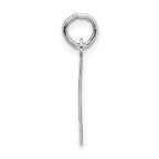 Sterling Silver 925 Initial I Charm Rhodium-Plated Elegant Pendant
