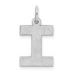 Sterling Silver 925 Initial I Charm Rhodium-Plated Elegant Pendant