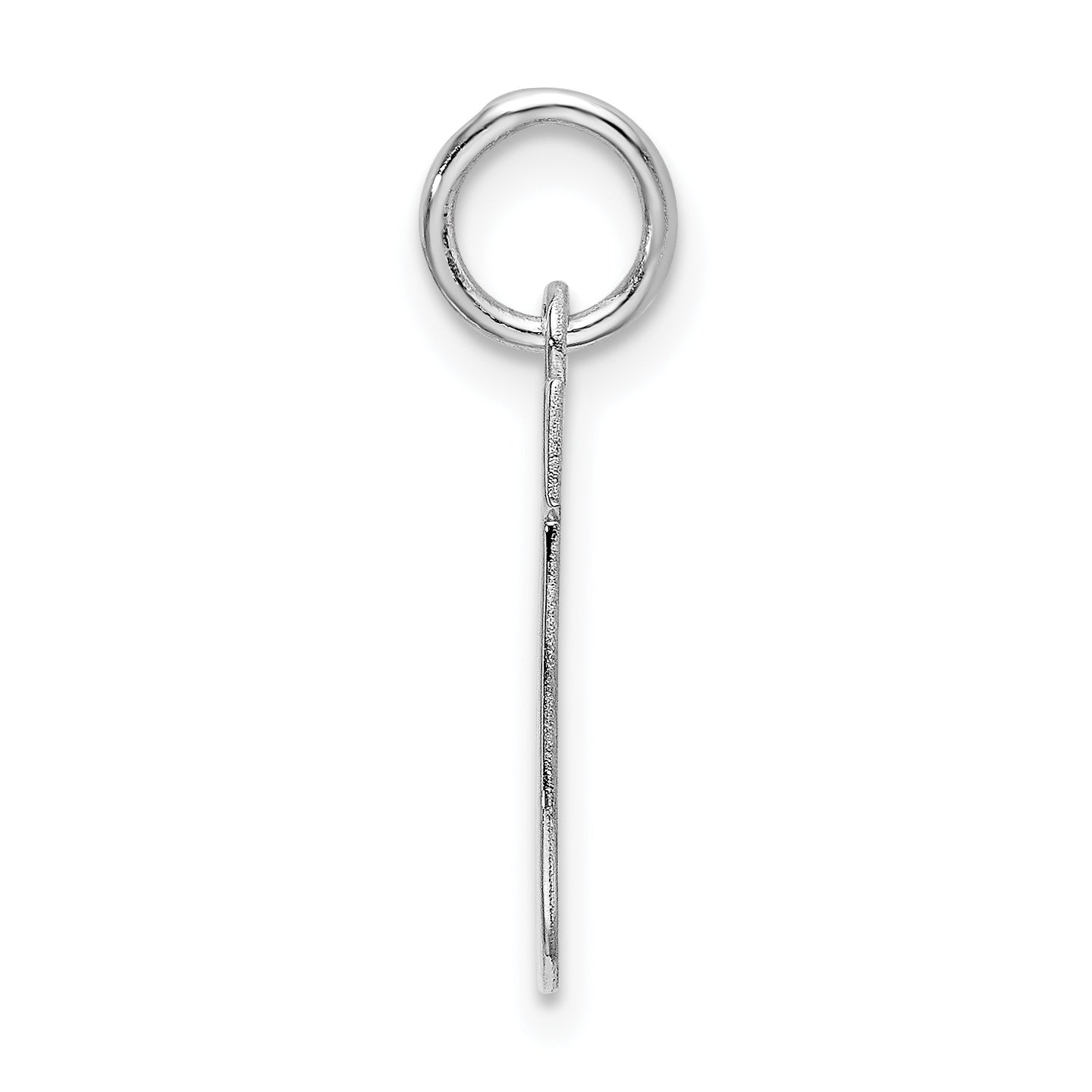 Sterling Silver Rhodium-Plated Initial J Charm Medium Pendant Secondary image