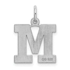 Sophia Jewelers Rhodium-Plated Sterling Silver Initial M Charm Pendant