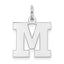 Sterling Silver Rhodium-plated Block Letter M Initial Charm