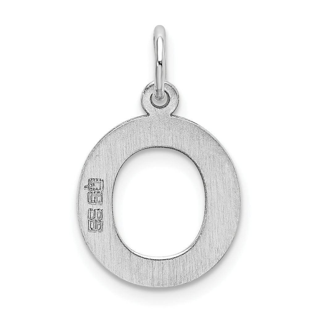 Sophia Jewelers' Sterling Silver Rhodium-Plated Initial O Charm Elegant Medium Size
