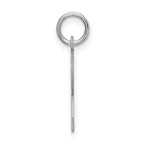 Sterling Silver Rhodium-Plated R Initial Charm Elegant Medium Pendant