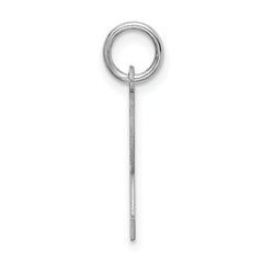 Sterling Silver Rhodium-Plated R Initial Charm Elegant Medium Pendant