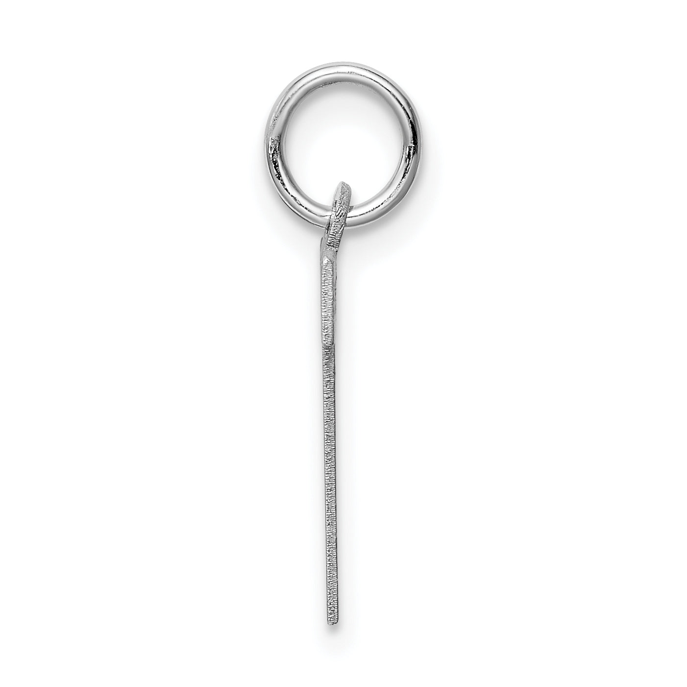 Sterling Silver Rhodium-Plated V Initial Charm Elegant Medium Pendant Secondary image