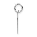 Sterling Silver Rhodium-Plated V Initial Charm Elegant Medium Pendant