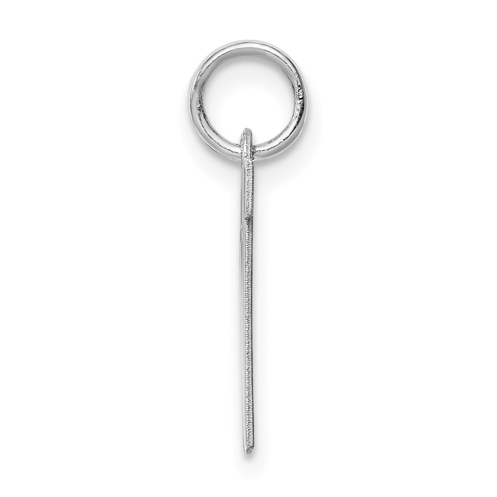 Sterling Silver Rhodium-Plated Initial W Charm Medium Size