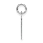 Sterling Silver Rhodium-Plated Initial W Charm Medium Size