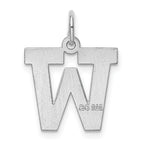 Sterling Silver Rhodium-Plated Initial W Charm Medium Size